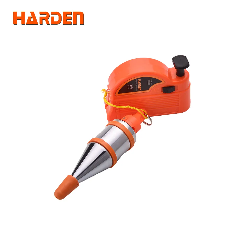 HARDEN 6M x 400G Automatic lock Plumb Bob Hanging Wire Hammer Magnetic Plumb Bob Vertical Measuring Tool Construction Plumb Bob