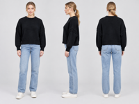 Pull tricoté personnalisé OEM ODM pour femme, col rond, manches ballon, court, tricot épais, faible MOQ, échantillon rapide