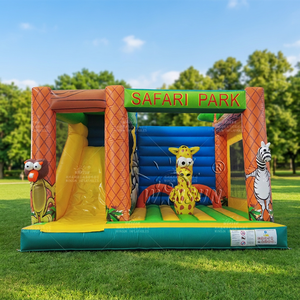 WINSUN Parque de Juegos Inflable Comercial para Niños con Animales del Bosque, Trampolín con Color y Logotipo Personalizados, Material de PVC Ignífugo - Product Image 1