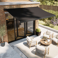 Auvent rétractable extérieur robuste à cassette intégrale, fonctionnement motorisé, pour villa, terrasse, balcon, utilisation par tous les temps
