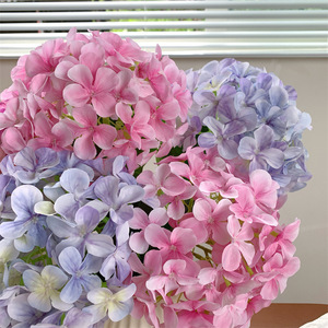 Fleurs d'hortensia artificielles Qingyu Chronicle en polyester imprimées en 3D, violet, rose, bleu, blanc, pour mariage, décoration intérieure, bouquet de bureau - Product Image 3