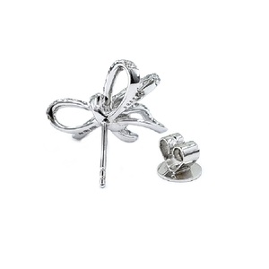 Vente en gros de bijoux en diamant de couleur rose 18 carats boucles d'oreilles à ruban mignon à la mode combinaison spéciale en or pour cadeau de mariage adolescent - Product Image 3