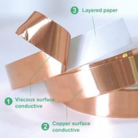 BOMEI PACK Vente en gros de ruban adhésif en cuivre doublement conducteur, taille personnalisée, ruban adhésif d'isolation et de protection pour la soudure et la décoration