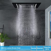 Douche de pluie WeiHao Chrome 15x28 pouces, ensemble de 4 jets corporels, douchette à main, ensemble de douche écologique, accessoire de robinet de salle de bain facile à installer