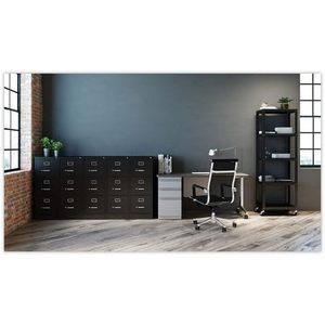 Alera HVF1541BL Economy Vertical <b>File</b> Cabinet 3-Drawer Letter-Size 15\" X 22\" X 40.19\" Black - Product Image 2
