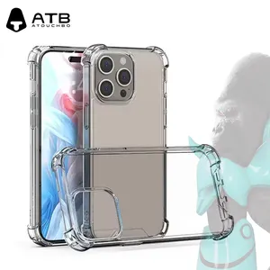 New Transparent TPU+PC Case for iPhone 13 14 15 Pro Anti-Shock Craft Waterproof Hard for iPhone Clear Tough Mobile Phone Cover