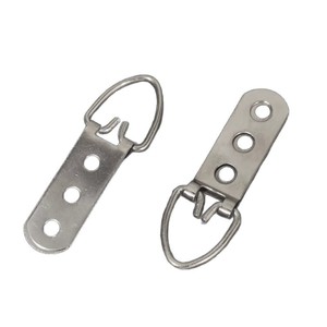 Crochet de suspension en métal argenté à trois trous de 64 mm avec anneau pour montage de cadre photo - Product Image 4