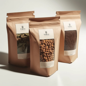 Matt bao bì Nut Snack Túi giấy Kraft với cửa sổ mờ tùy chỉnh Nut Snack túi kraft EVOH-PE nhựa đứng lên túi dây kéo - Product Image 5