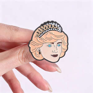 Cartoon Princess <strong>Diana</strong> Enamel Pin Tiara Lady Portrait Brooch For Backpack Decor - Product Image 2