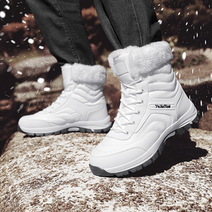 Neue Modische Schlichte Weiße Flauschige Schneestiefel Kniehohe Pompon-Stiefel Rutschfest Wasserdicht Winterstiefel für Herren Große Größe 47 USA-Marke - Product Image 6