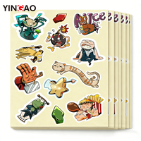 Feuille d'autocollants personnalisés amusants de dessins animés pour la décoration de cahiers, autocollants en vinyle prédécoupés, autocollants imperméables imprimés