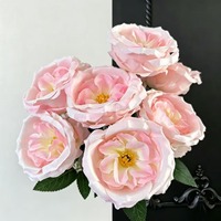 9 têtes de roses artificielles réalistes en soie Austin pour la décoration de mariage et de la maison