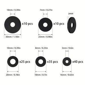 120PCS Rubber Gasket Set, 5 Specifications 16/<b>18</b>/20/25/30mm Black Gasket Sealing Rubber - Product Image 4