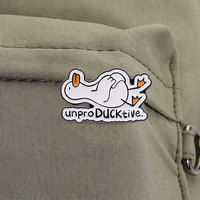 Pun Duck Pin émaillé individuel, badge de revers pour la décoration quotidienne de vestes et sacs