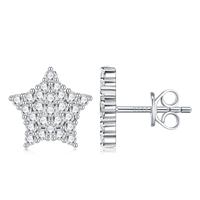 925 Sterling Silber Micro Pave Moissanit Ohrstecker Stern Blume Herz Mehrfach-Form Ohrringe für Damen