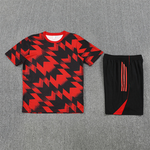 Tenues de football d'été, ensemble d'entraînement à manches courtes, maillot 25/26 Manchester, polyester respirant, séchage rapide, col rond, unisexe - Product Image 1