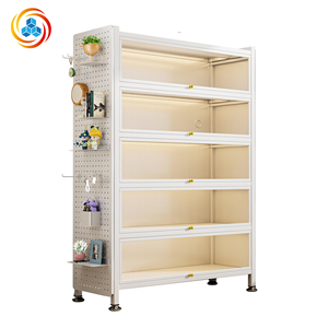 TALONGJ Armoire de rangement multi-niveaux en acier, à ouverture rabattable, anti-poussière, à poser au sol, durable, pour salon, jouets, loisirs créatifs et présentation de récompenses - Product Image 1