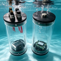 Compartiment étanche IP68 en aluminium et acrylique pour la protection des équipements électroniques sous-marins, 10-500 mètres