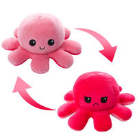Peluche Pieuvre Mignonne Personnalisée Réversible Double Face – Coussin et Jouet en Peluche Pieuvre Réversible
