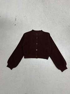 Cardigan en tricot respirant uni rétro avec boutons et coupe ample confortable pour femme, automne - Product Image 2