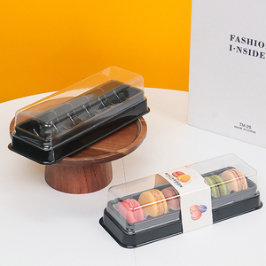 OMT 6 PCS Clear Lid Plastic Macaron Packaging Box For Cajas Para Macarrones Emballage De Carton Macarons Macron Macroon Macaroon