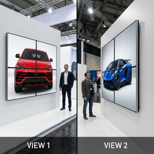 ผลิตในเยอรมนี ชุดติดตั้งผนังเลนติกูลาร์แบบโมดูลาร์ Lentiprint ขนาด 200x200 ซม. 4 แผง (100x100 ซม.) 40 LPI กรอบสีเงินทรงสี่เหลี่ยม - Product Image 2