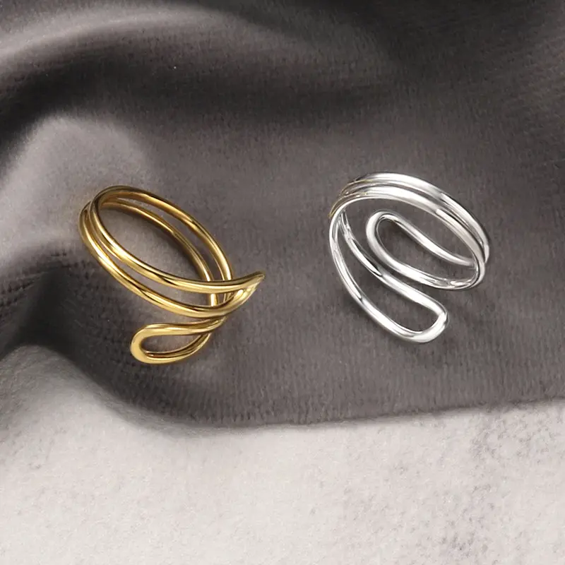 Anel de prata esterlina 925 personalizado de alta qualidade ajustável simples estilo Ins joia fina para mulheres
