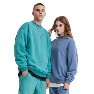 Sweat-shirt en coton avec Logo brodé pour homme et femme, vêtement surdimensionné en molleton