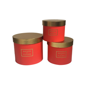 Venta al por mayor de lámina de oro estampado redondo caja de flores para floristería de lujo Rosa envío - Product Image 4