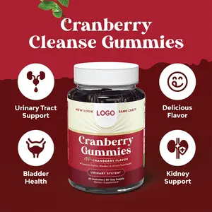 Gummies Multivitamin dan kesehatan Gumi Cranberry alami untuk campuran Vitamin D A C E B12 Zinc dan Biotin