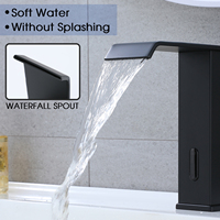 Robinet de salle de bain automatique sans contact en laiton de haute qualité avec détecteur de mouvement infrarouge électronique, robinet de lavabo mains libres noir