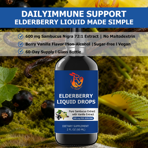 Factory Direct Organic Elderberry Liquid Drops with <b>Vanilla</b> Extract Extra Strength Immune Support Liquid Vegan Formula Drops - Product Image 5