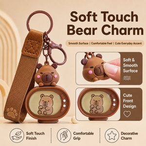 Wholesale Cute Capybara Anime Keychain Kawaii Bag Pendant Plastic <b>Cartoon</b> Key <b>Ring</b> Gift for Kids - Product Image 5