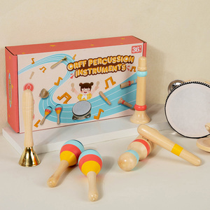 Ensemble d'instruments de musique en bois en gros : Tambourin, <span class=keywords><strong>Xylophone</strong></span>, Jouets musicaux d'éveil pour tout-petits - Product Image 6