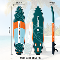 Vente flash : SUP gonflable Drop Stitch 11' x 33" avec pompe, planche à pagaie Sunset Stripe, kit complet tout-en-un