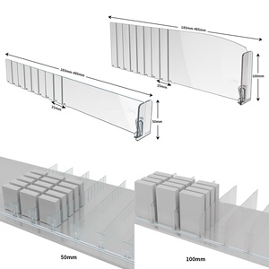 Diviseurs d'étagères réglables en plastique pour congélateur et réfrigérateur avec poussoir pour la présentation des produits - Product Image 1