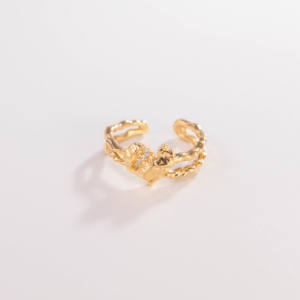 แหวนแฟชั่นเครื่องประดับชั้นดี ชุบทอง 18K ประดับเพชรซิคอนหลากสี แหวนเงินแท้ 925 ลายพื้นผิว ประดับเพชรซิคอนสีน้ำเงิน สำหรับสาวๆ - Product Image 5