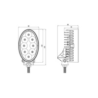 Lampe de travail agricole à montage latéral ovale de 5 pouces 40w pour la lumière de tracteur Kubota yanmar