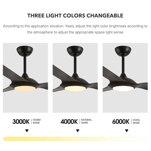 Ventilateur de plafond moderne avec lumière, 52 pouces, ABS, 3 pales, télécommande, moteur LED, F3821-52, ventilateur de plafond avec lumière - Product Image 2