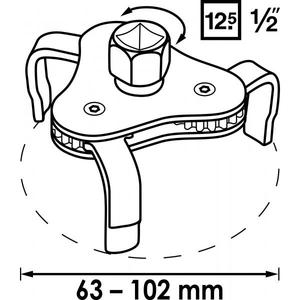 VIGOR - V1281 1/2 ''Llave de garra de filtro de aceite-EAN 4047728012812 ACCESORIOS DE DISTRIBUCIÓN DE ACEITE PARA BOMBAS DE ACEITE - Product Image 2