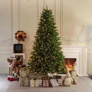 Christmas Tree Manufacturer Wholesale Modern PE and PVC Mixed Artificial Christmas Tree with Warm White Lights