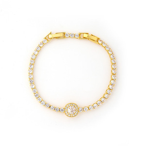 Sl078 kim cương & Pha Lê Clover Tennis chuỗi Bracelet - 18K mạ vàng, không gây dị ứng, độc đáo tôm hùm Clasp thiết kế - Product Image 6