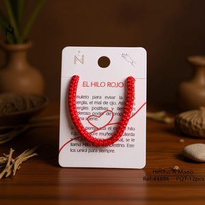 Bracelet tressé El Hilo Rojo, fil rouge, fait main, porte-bonheur, protection contre le mauvais œil, cadeau unisexe - Product Image 3