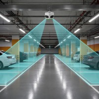 EBO-TECH Cámara de estacionamiento binocular con IA compartida para 3/6 vehículos, doble 4MP, sensor de ocupación de 6 bahías, bajo costo, para garaje interior