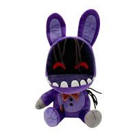 HY Nouveaux jouets en peluche de dessin animé Lapin Violet Corrompu 11 pouces, Poupée FNAF Withered Bonnie, Coton PP lavé, objet de collection Nightmare