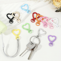 Clip sur porte-clés pour enfant coeur forme boucle pivotante déclencheur ressort porte-clés boucle fermoir crochet porte-clés anneau boucle Clip sac sac à main