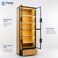 Présentoir mural portable pré-assemblé en bois et verre pour bijouterie et kiosque de centre commercial – Vente en gros