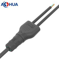 Konektor M20 Over Molding Power 2pin 1 ke 2 Splitter Male Female IP65 IP68 Tahan Air untuk Modul LED
