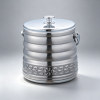 Qahwa Optimized Covered Ice Bucket Combo Metal Shell SS Inner untuk Penyajian Kopi Arab di Masjid, Festival, dan Pengadaan Grosir