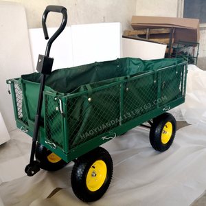 Chariot de jardin OEM 1235X615X1035mm en acier carbone pliable avec filet et 4 roues pour usage extérieur - Product Image 1